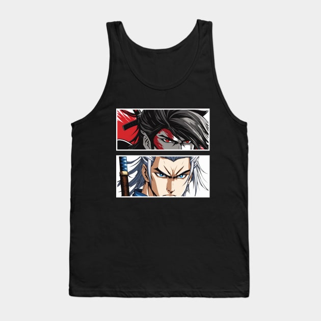 Red vs Blue Anime Angry Eyes Tank Top by AnimeVision